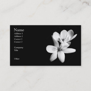 Black and White Orchid Floral Business Card