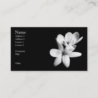 Black and White Orchid Floral Business Card