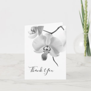Black and White Orchids Bridesmaid Thank You Card