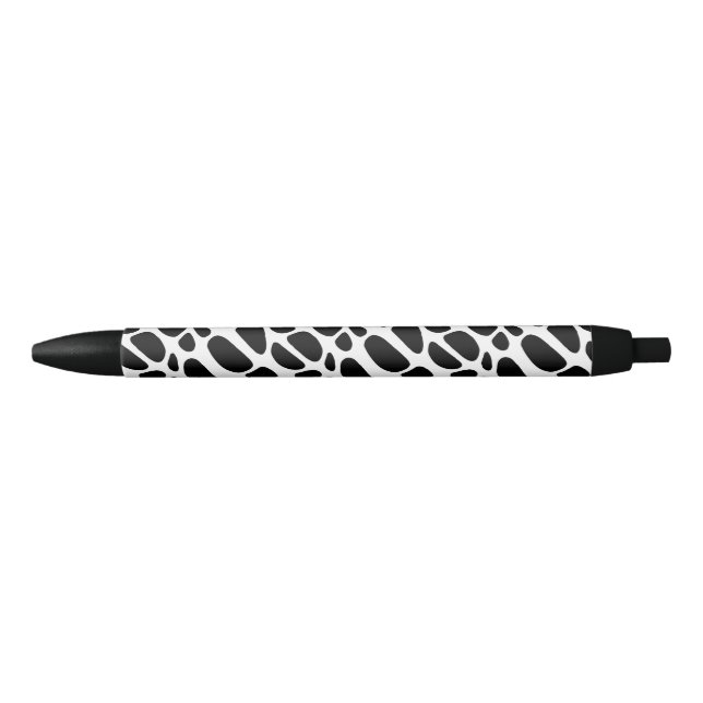 Black and White Organic Skin Pattern Black Ink Pen (Front)