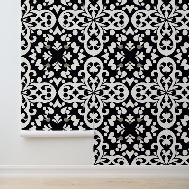 Black and white oriental decor wallpaper (Application)