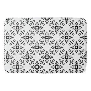 Black and White Ornament Bath Mat