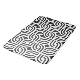 Black and white ornament patterns antique bath mat