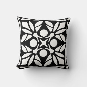 Black And White Ornate Pillow