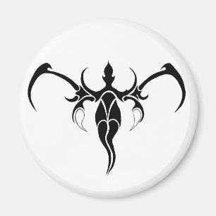 Black and White Ornate Tribal Elephant Mandala Magnet