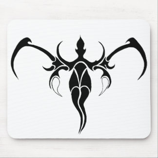 Black and White Ornate Tribal Elephant Mandala Mouse Pad
