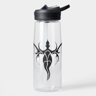 Black and White Ornate Tribal Elephant Mandala Water Bottle