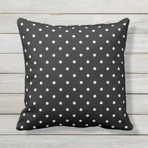 Black and White Outdoor Pillows - Polka Dot