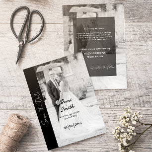 Black and White Overlay Photo Wedding Invitation