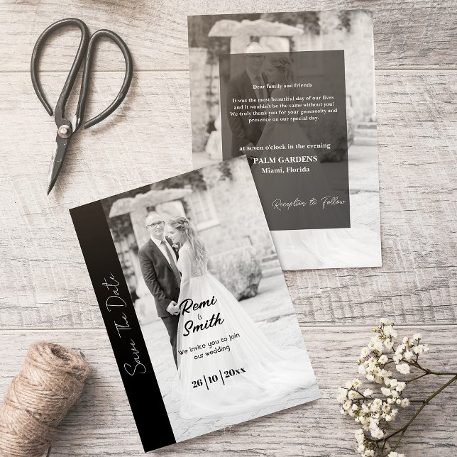 Black and White Overlay Photo Wedding Invitation (Creator Uploaded)