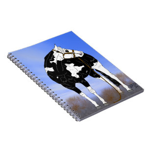 Black and White Overo Paint Horse Notebook
