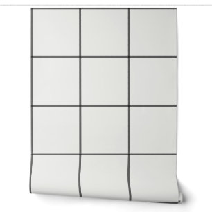 Black and White Oversized Windowpane Check Wallpaper