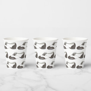 Black-and-White Oxford Tap Shoe Dance Teacher Paper Cups