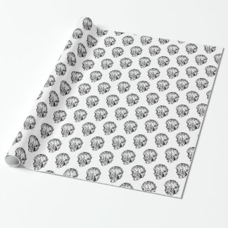 Black and White Oyster Shell Pattern Wrapping Paper