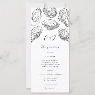 Black and White Oyster Wedding Program