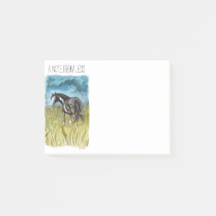 Black and White Paint Horse Watercolor Art Post-it Notes