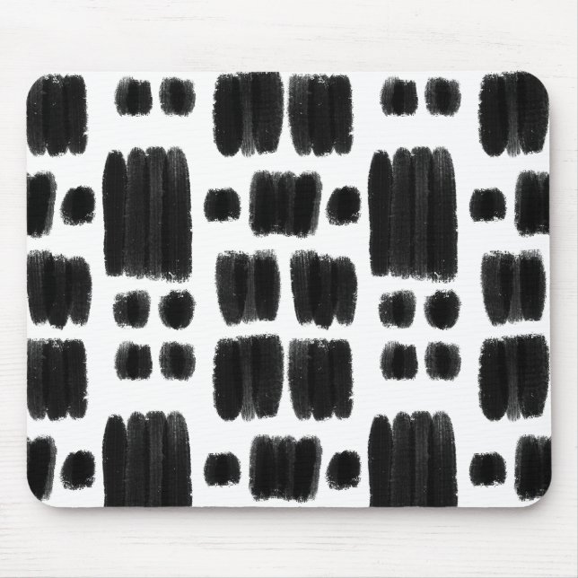 Black and White painted shapes Mouse Pad (Front)