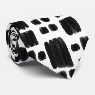Black and White painted shapes Tie