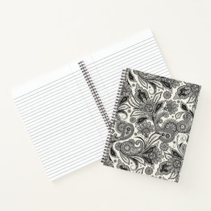 Black and white paislely notebook