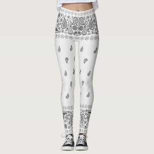Black and White Paisley Design Leggings