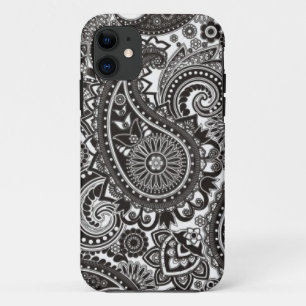 Black and White Paisley Iphone Case