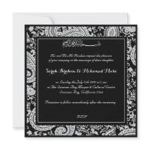 Black and white paisley muslim wedding