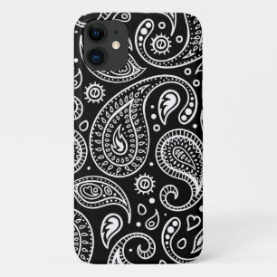 Black and White Paisley Pattern iPhone 11 Case
