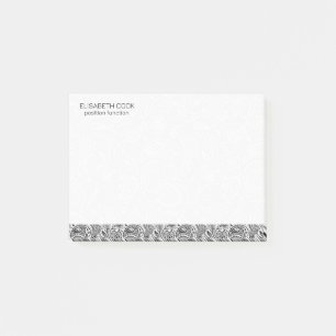 Black and White Paisley Pattern Post-it Notes
