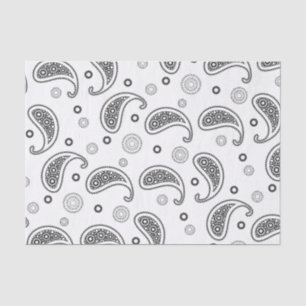 Black and White Paisley Pattern Tissue Paper