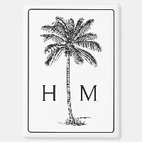Black and White Palm Palmetto Tree Monogram