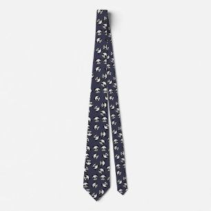 Black and White Panda Cartoon Pattern Tie