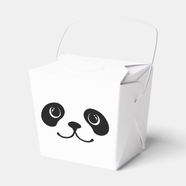 Black And White Panda Cute Animal Face Design Favour Box (Front Side)
