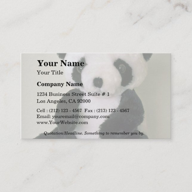 Black and white Panda toy Business Card (Front)