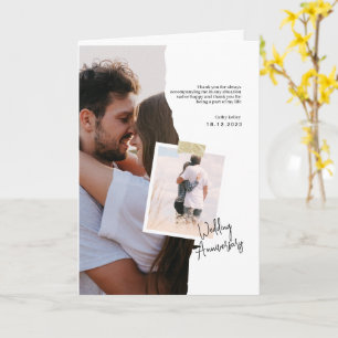 Black and White Paper Wedding Anniversary Card