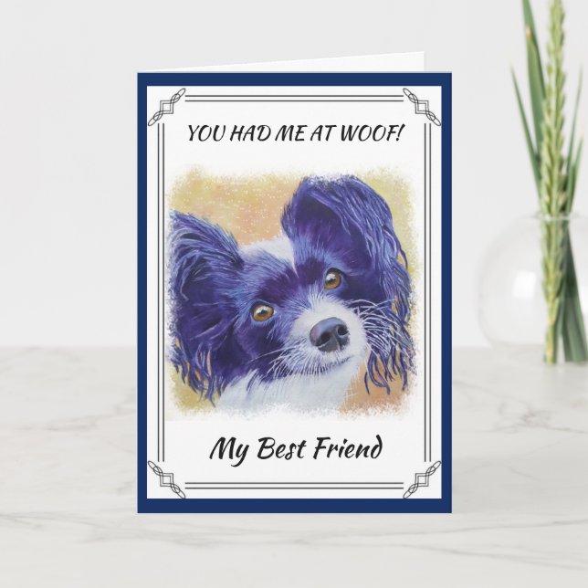 BLACK AND WHITE PAPILLON CARD (Front)