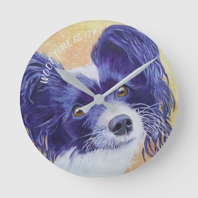 BLACK AND WHITE PAPILLON ROUND CLOCK (Front)