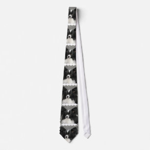 Black and White Papillon Tie