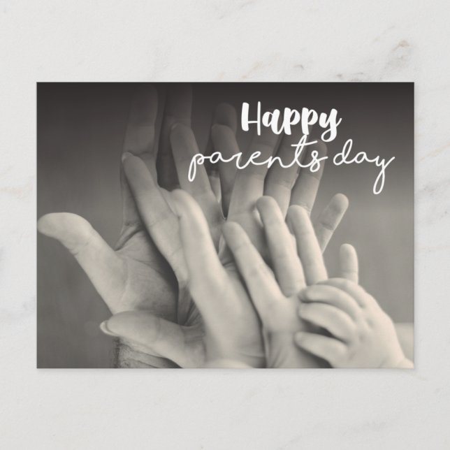 Black and White Parents Day Postcard (Front)