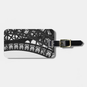 Black and White Paris Eiffel Tower Luggage Tag