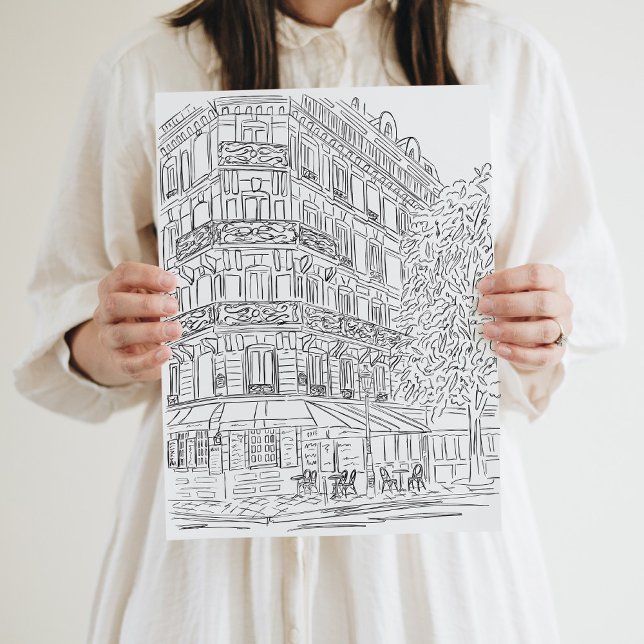 Black and White Parisian Corner Poster (Creator Uploaded)