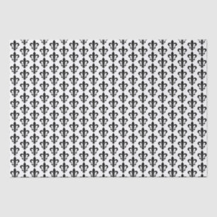 black and white Parisian French Fleur de Lis Paris Tissue Paper