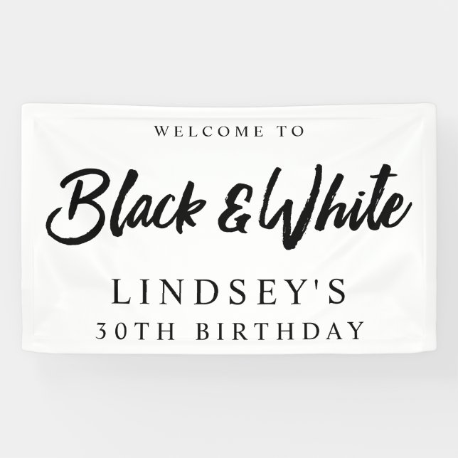 Black and White Party Banner (Horizontal)