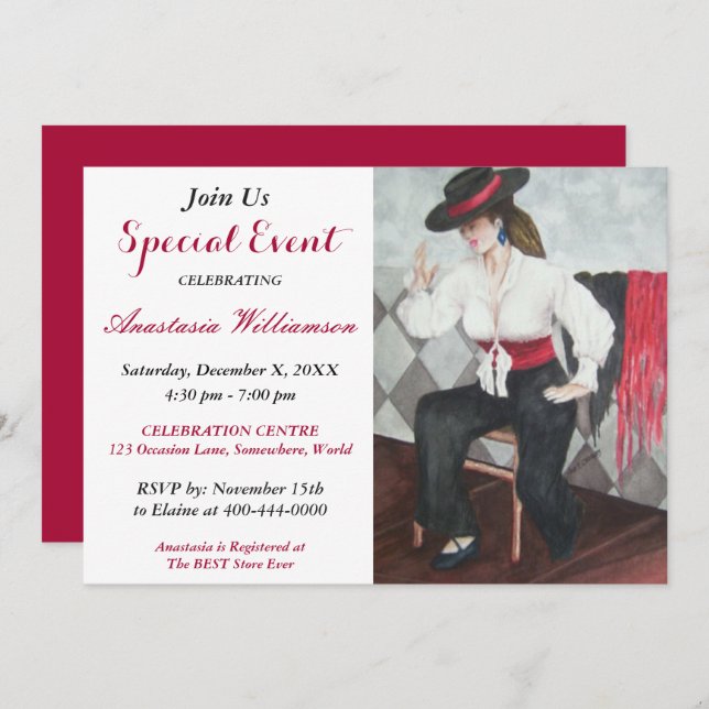 BLACK AND WHITE PARTY EVENT INVITE (Front/Back)