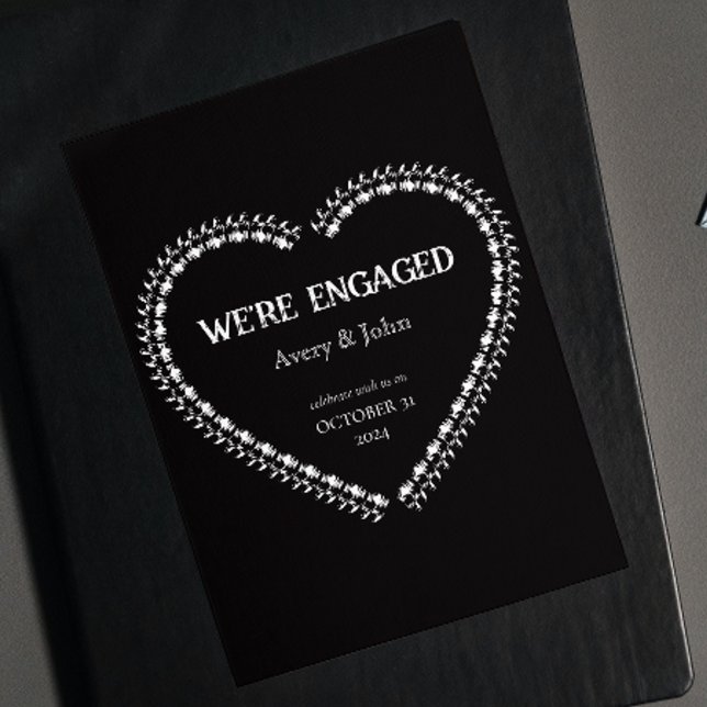 Black and White Party Gothic Engagement Invitation (Creator Uploaded)