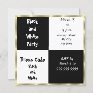Black and White Party Invitation