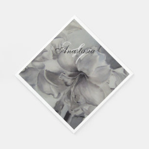 BLACK AND WHITE PARTY MONOGRAM NAPKIN