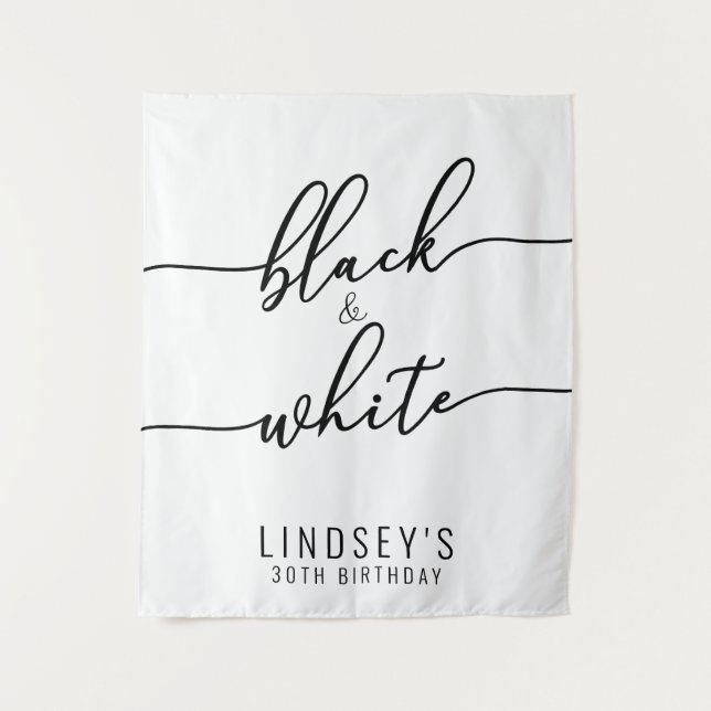 Black and White Party, Photo Backdrop Tapestry (Front)