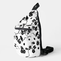 Black and White Pattern Birds on Cherry Blossoms
