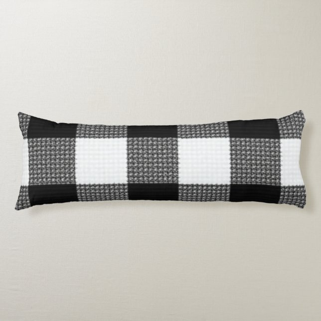 Black and White pattern Body Pillow (Front)