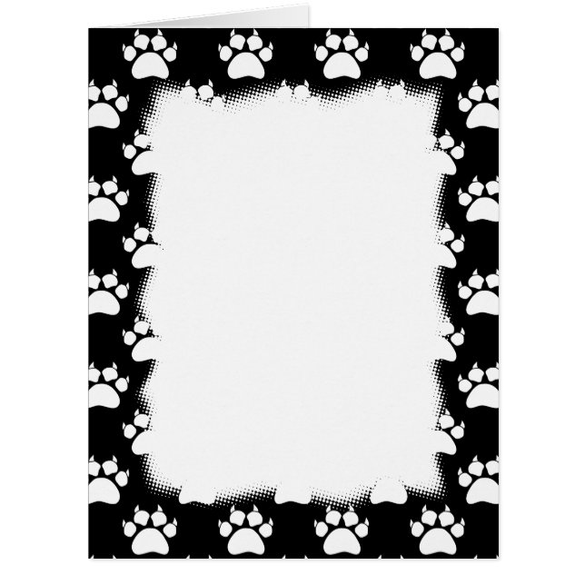 Black And White Pattern Cat Paw Prints (Front)